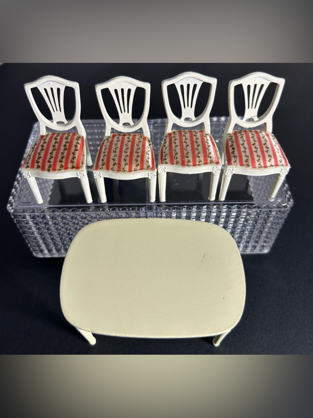 Vintage Lundby Dollhouse Lot of Furniture Table Chairs
